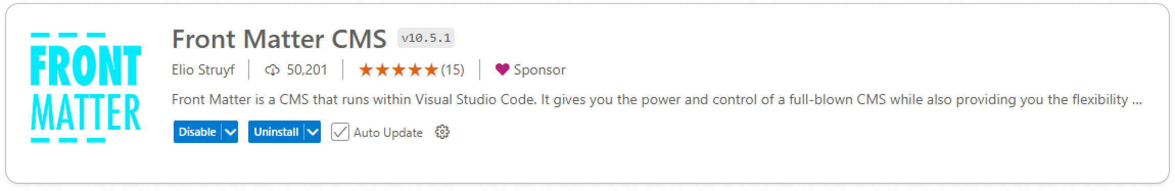 Front Matter CMS in the VS Code Marketplace