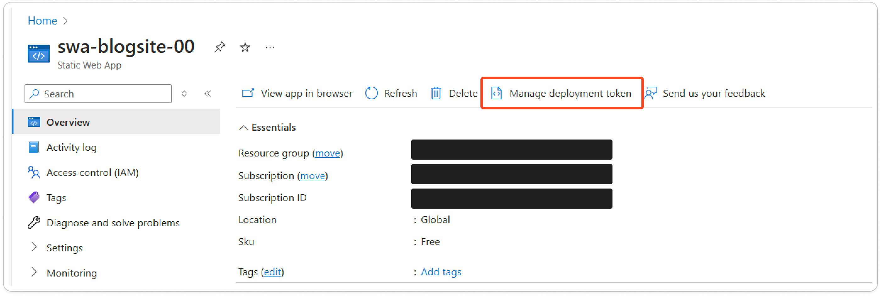 Where to find the deployment token